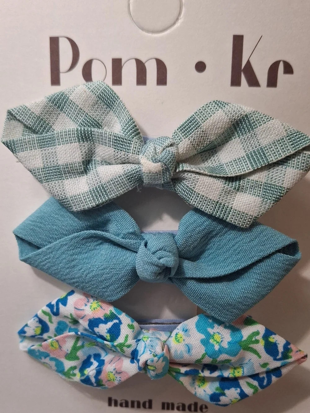 Pom•Kr Kids Blue Hair Bow Set